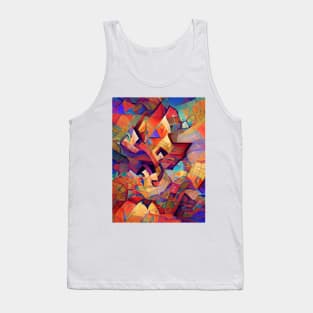 Colorful Distorted Squares Tank Top